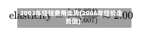 2003年铝锭费用走势(2006年铝价走势图)