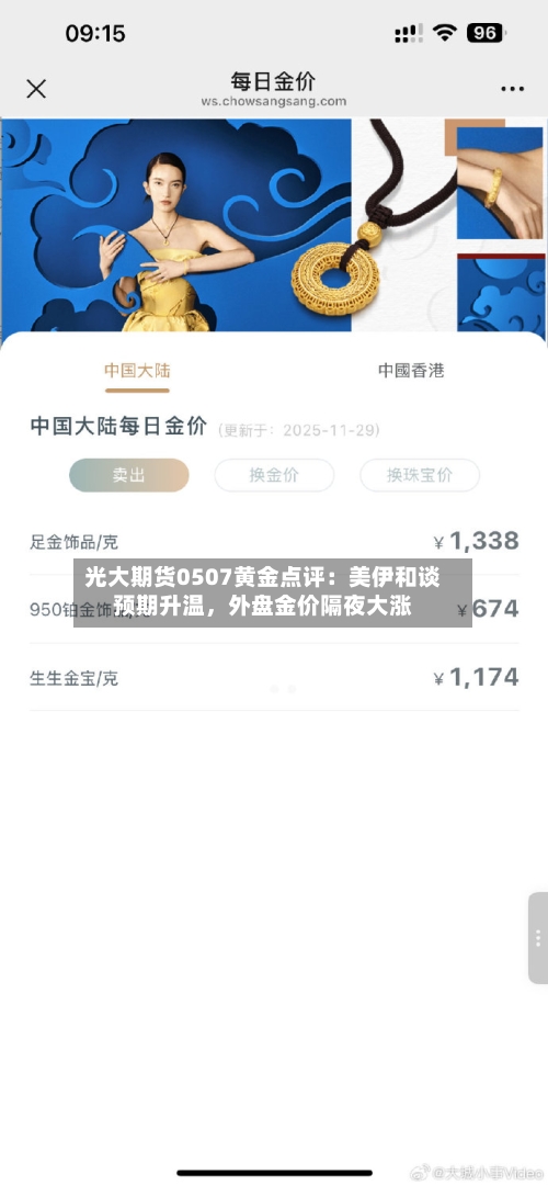 光大期货0507黄金点评：美伊和谈预期升温，外盘金价隔夜大涨-第3张图片