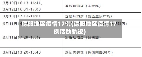 德阳地区疫情17例(德阳地区疫情17例活动轨迹)
