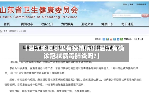 【湛江地区哪里有疫情病例,湛江有确诊冠状病毒肺炎吗?】-第3张图片