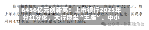 6456亿元创新高！上市银行2025年分红分化	，大行稳坐“王座”、中小行冷暖不均-第3张图片