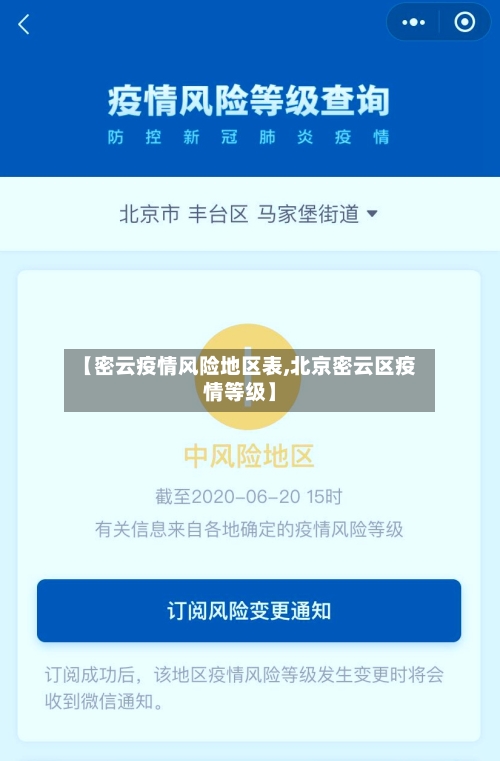 【密云疫情风险地区表,北京密云区疫情等级】