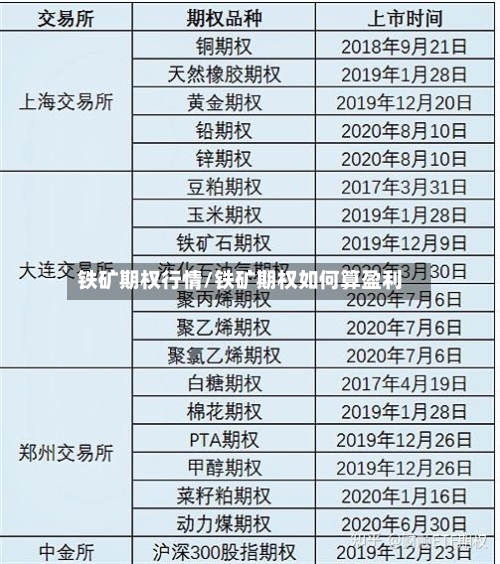 铁矿期权行情/铁矿期权如何算盈利