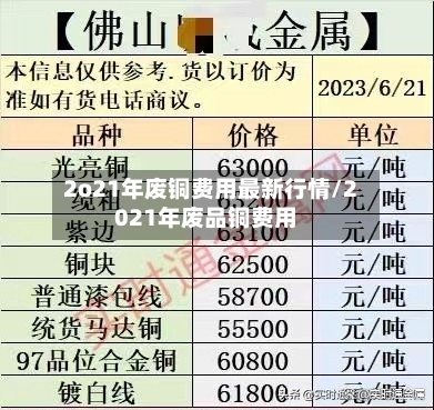 2o21年废铜费用最新行情/2021年废品铜费用-第2张图片