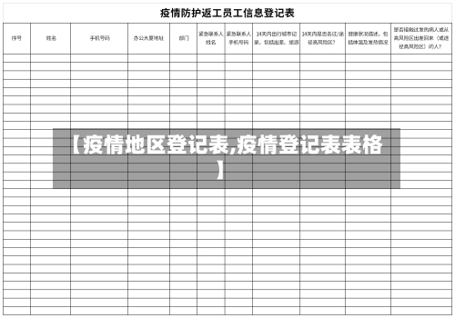 【疫情地区登记表,疫情登记表表格】