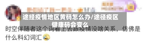 途经疫情地区黄码怎么办/途径疫区健康码会变么-第2张图片