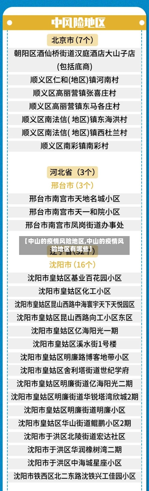 【中山的疫情风险地区,中山的疫情风险地区有哪些】
